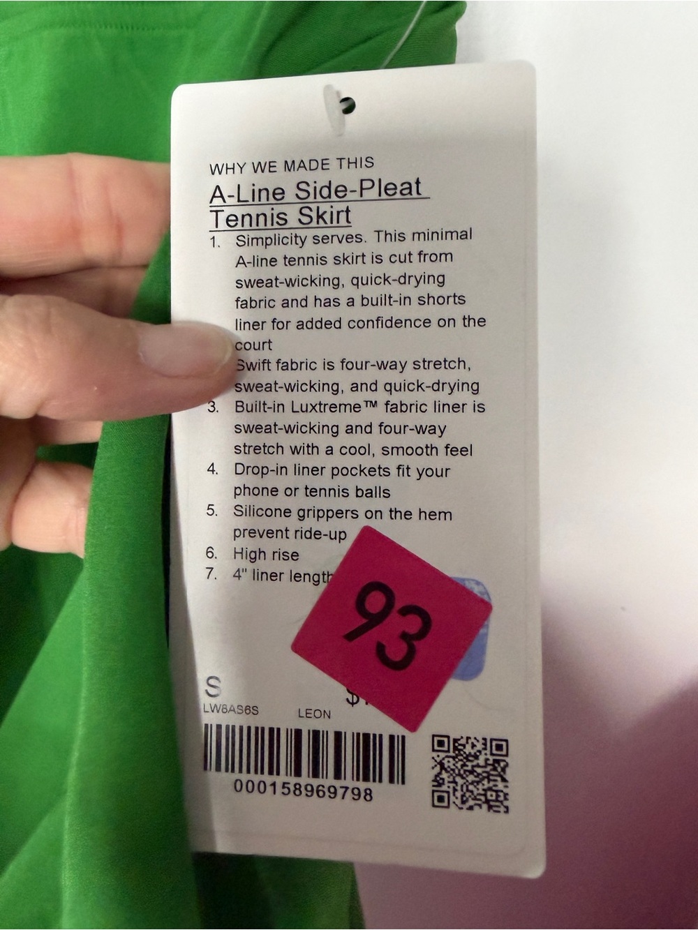 NWT Lululemon A-Line Side-Pleat
Tennis Skirt - Picture 6 of 7